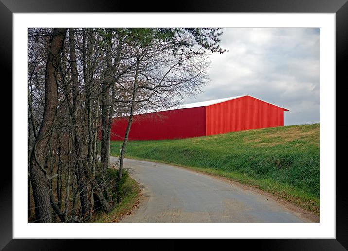 Tennessee Red Barn Framed Mounted Print by Luc Novovitch