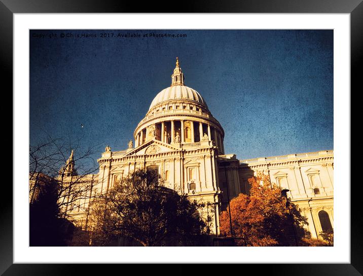 St Paul's Gold Framed Mounted Print by Chris Harris