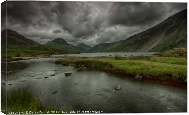 Moody and Dramatic Wastwater Canvas Print by Derek Daniel