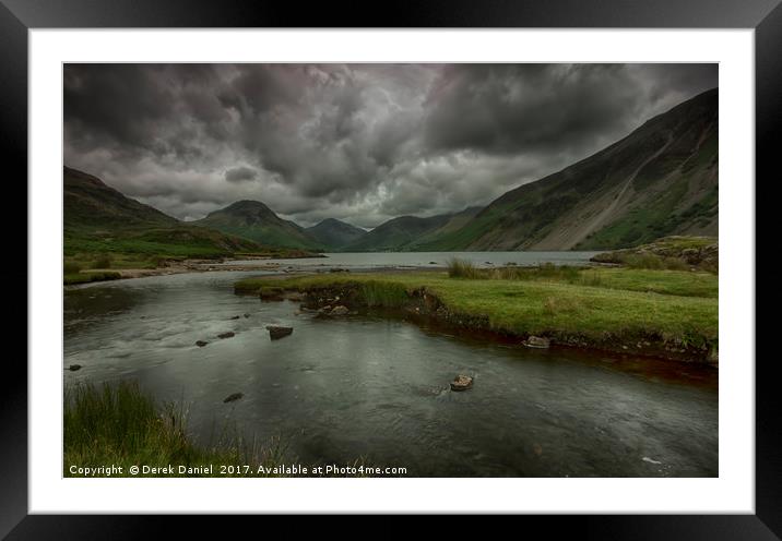 Moody and Dramatic Wastwater Framed Mounted Print by Derek Daniel