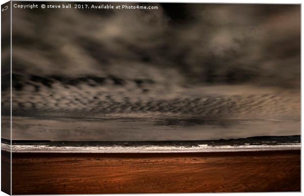 Dark clouds over Swansea Bay Canvas Print by steve ball