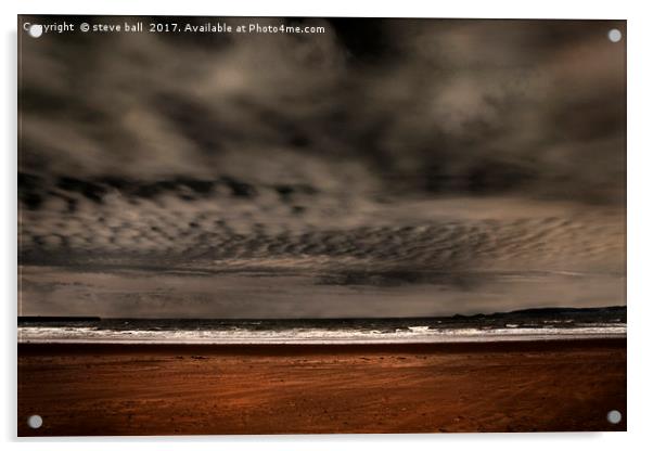 Dark clouds over Swansea Bay Acrylic by steve ball