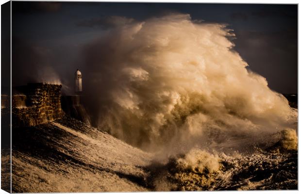 Porthcawl storm Wales Canvas Print by Jonathan Smith