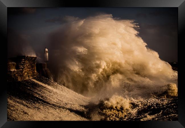 Porthcawl storm Wales Framed Print by Jonathan Smith