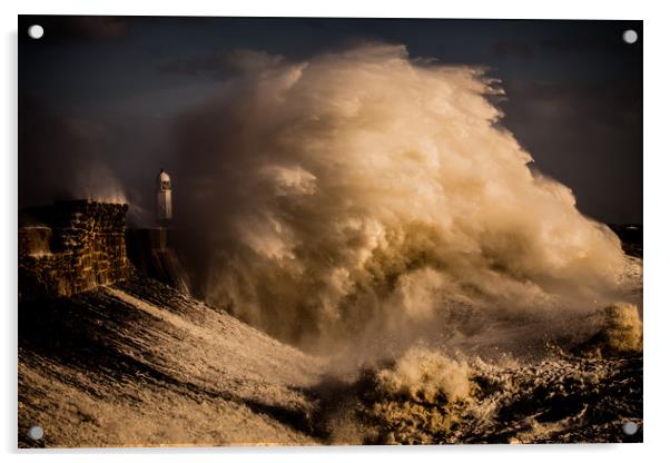 Porthcawl storm Wales Acrylic by Jonathan Smith
