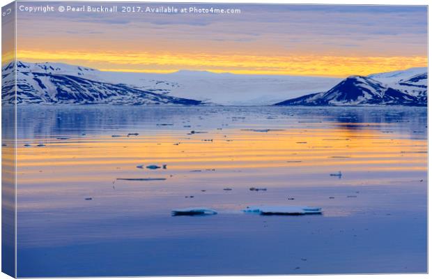 Tranquil Arctic Sea off Svalbard Canvas Print by Pearl Bucknall