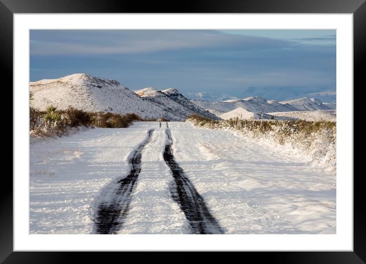 Snow in Texas Framed Mounted Print by Luc Novovitch
