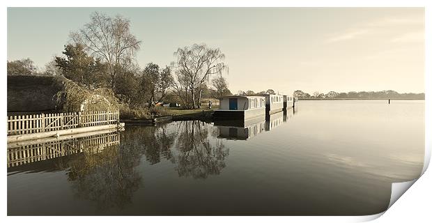 Boat Houses - desaturated Print by Stephen Mole