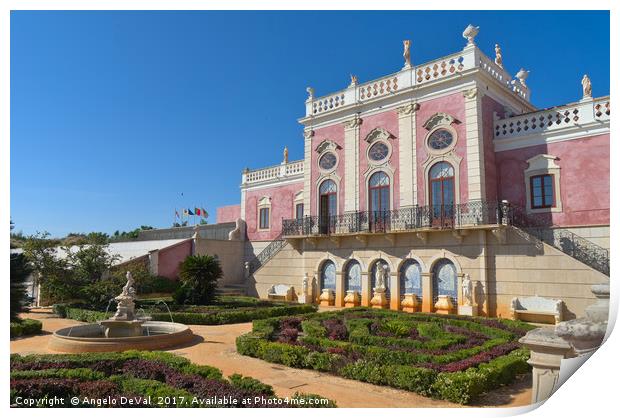 Estoi Palace in Algarve. Portugal Print by Angelo DeVal