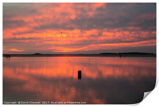 West Kirby Sunset Reflection  Print by David Chennell