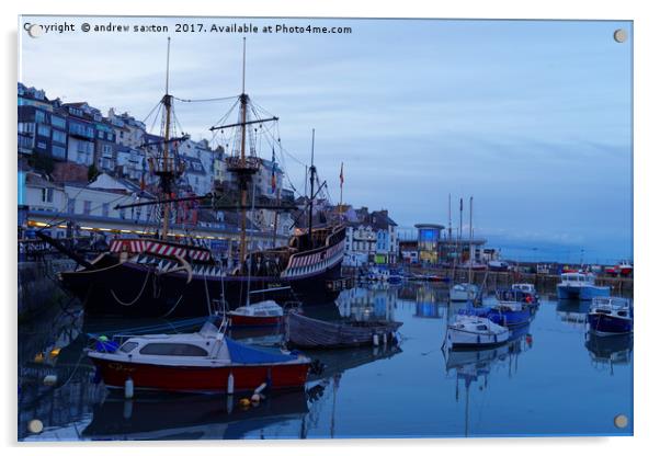 A TALL SHIP Acrylic by andrew saxton