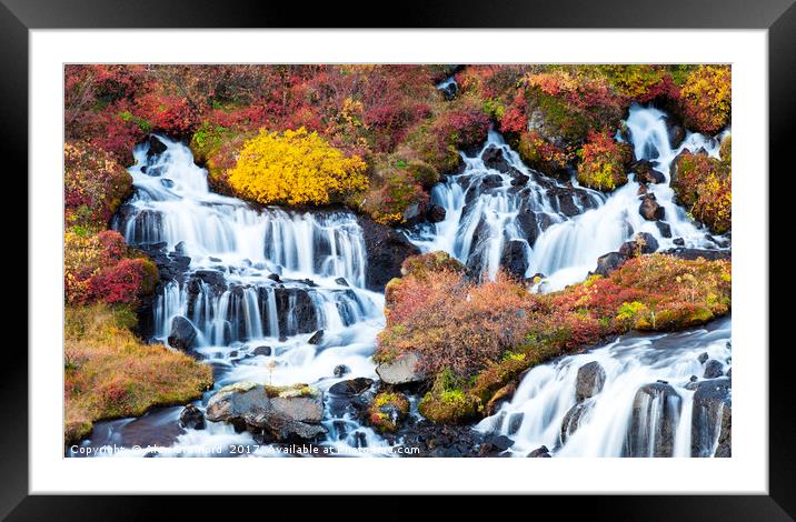 Hraunfossar Waterfall, Iceland Framed Mounted Print by Alan Crawford