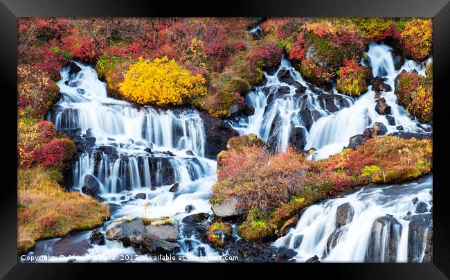 Hraunfossar Waterfall, Iceland Framed Print by Alan Crawford