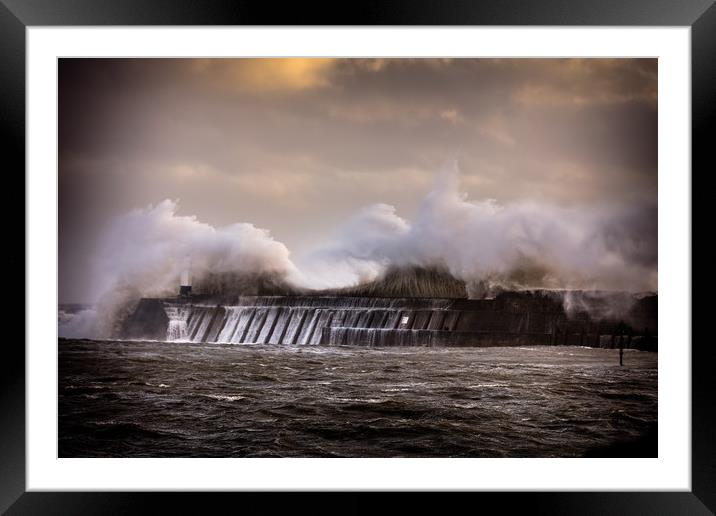Storm at Porthcawl Bridgend Wales Framed Mounted Print by Jonathan Smith