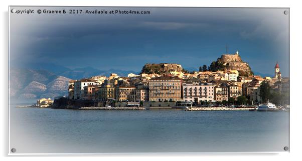 Corfu Old Town Acrylic by Graeme B