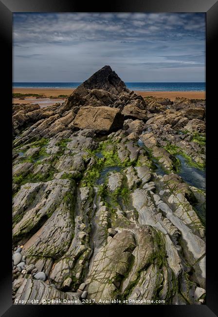 Sandymouth Beach, Devon Framed Print by Derek Daniel