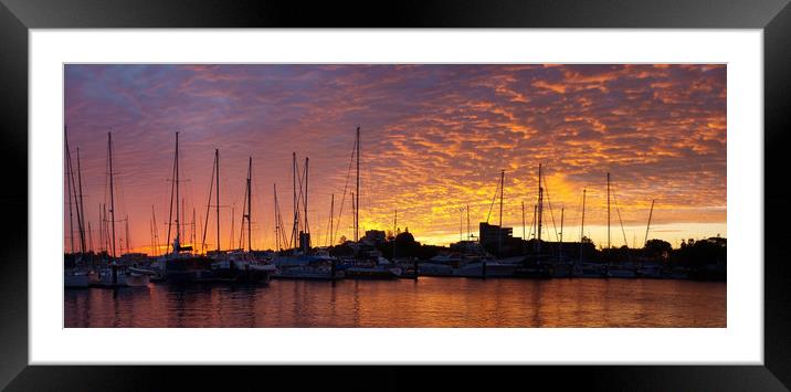 Orange Nautical Sunrise. Framed Mounted Print by Geoff Childs