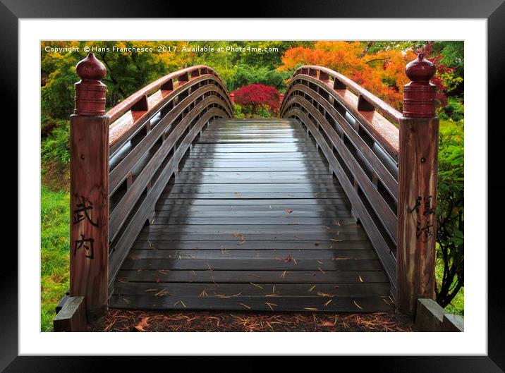 Over the bridge to Fall Framed Mounted Print by Hans Franchesco