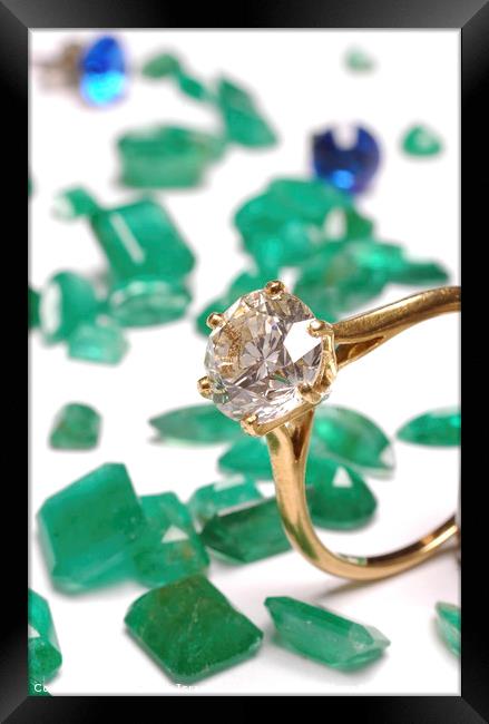 Diamond engagement ring Framed Print by PhotoStock Israel