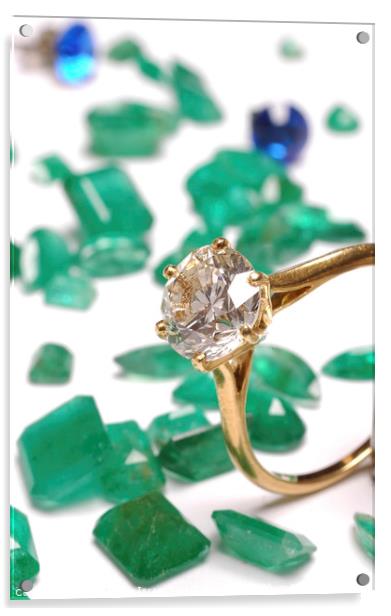 Diamond engagement ring Acrylic by PhotoStock Israel