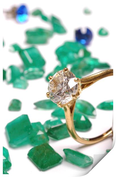 Diamond engagement ring Print by PhotoStock Israel