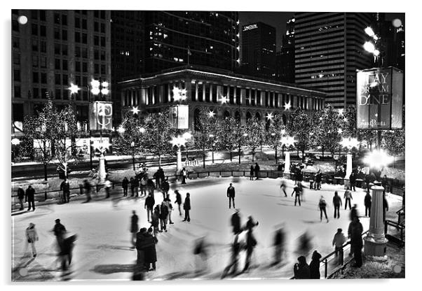 Chicago Winter Acrylic by Neil Gavin