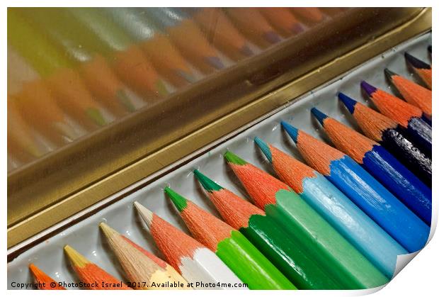 Sharpened pencil crayons Print by PhotoStock Israel