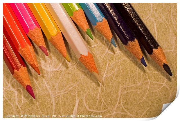 Sharpened pencil crayons Print by PhotoStock Israel