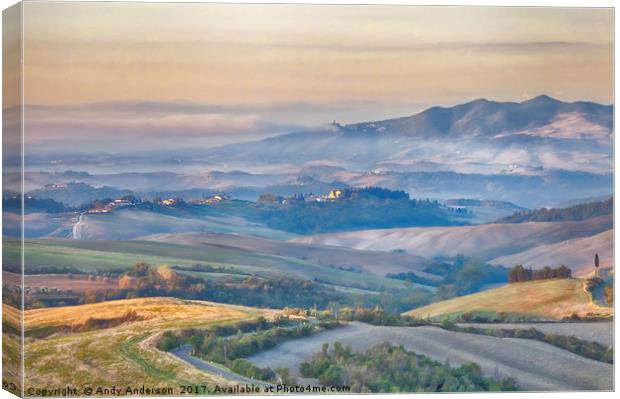 Tuscany Sunrise Canvas Print by Andy Anderson