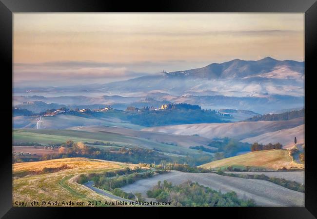 Tuscany Sunrise Framed Print by Andy Anderson