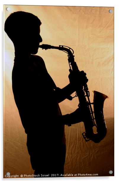 Saxophone player Acrylic by PhotoStock Israel