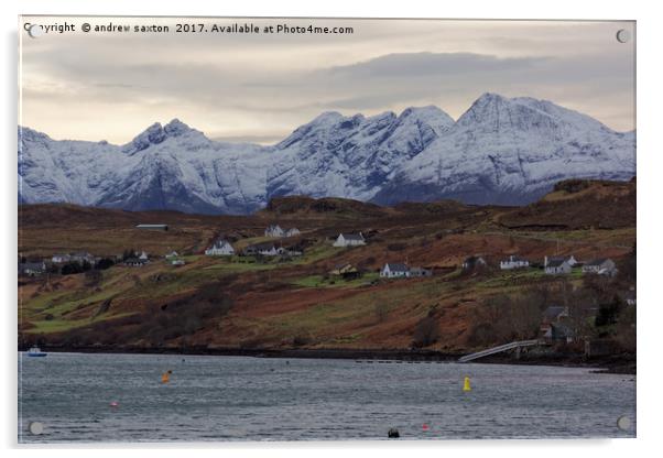 THE WHITE ON CUILLINS  Acrylic by andrew saxton