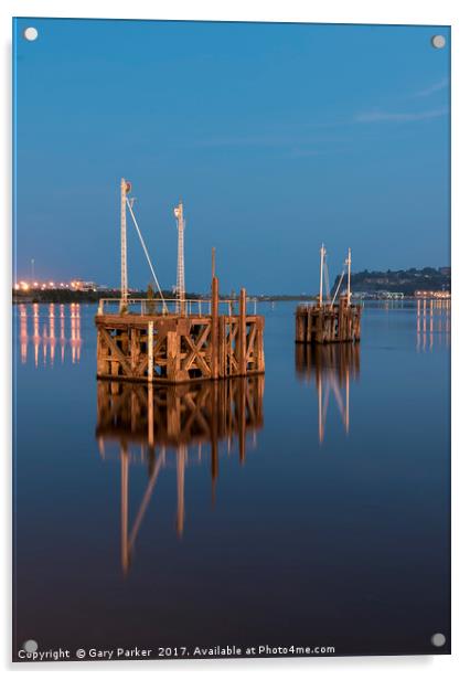 Cardiff Bay at dusk  Acrylic by Gary Parker