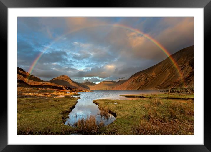 The Wasdale and Wastwater Rainbow Framed Mounted Print by Martin Lawrence