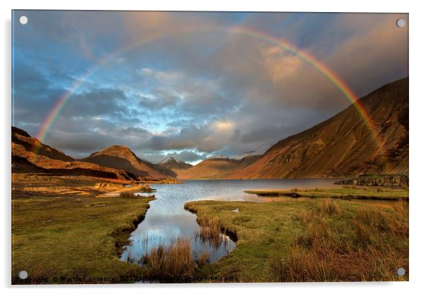 The Wasdale and Wastwater Rainbow Acrylic by Martin Lawrence