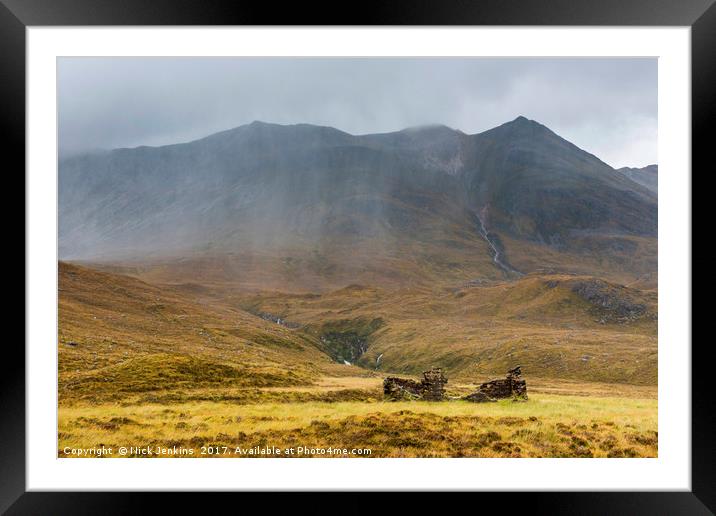 Glen Torridon and Old Ruins Scottish Highlands  Framed Mounted Print by Nick Jenkins