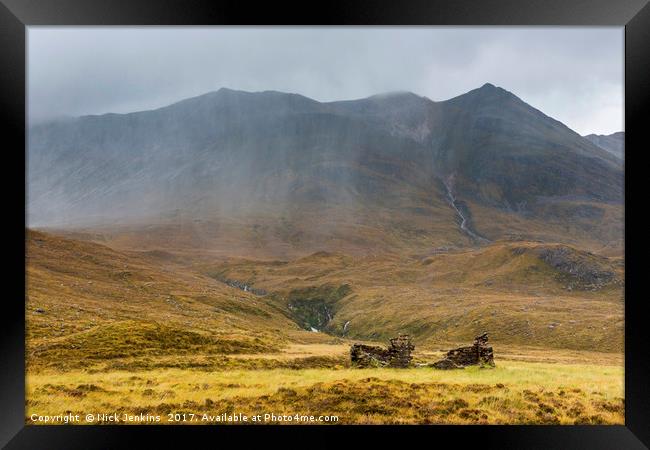 Glen Torridon and Old Ruins Scottish Highlands  Framed Print by Nick Jenkins
