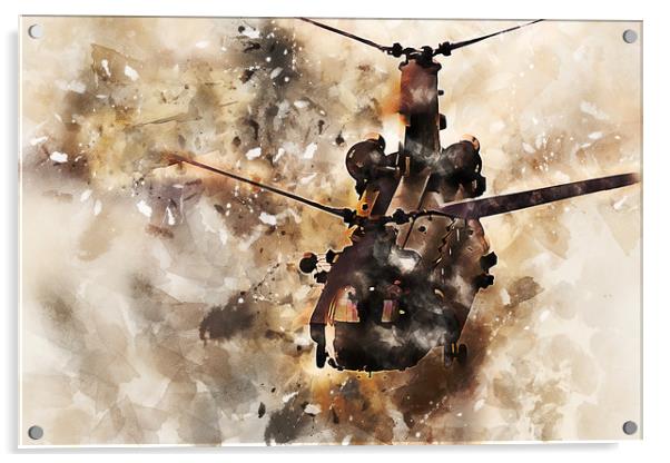 Chinook Casevac Painting Acrylic by J Biggadike