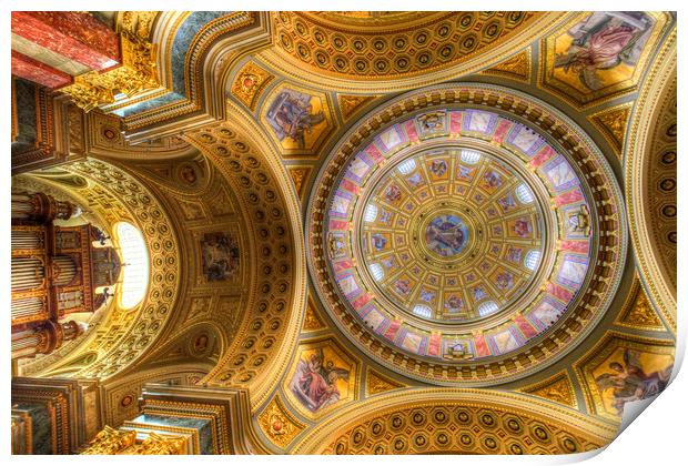 St Stephens Basilica Budapest Print by David Pyatt