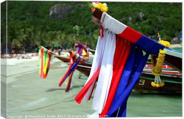 long tailed boat  Koh Phangan Thailand Canvas Print by PhotoStock Israel