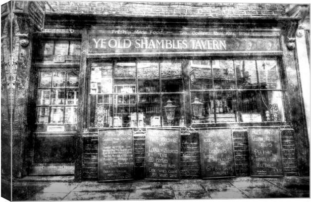 Ye Old Shambles Tavern York Vintage Canvas Print by David Pyatt