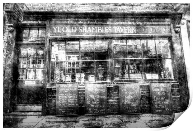 Ye Old Shambles Tavern York Vintage Print by David Pyatt