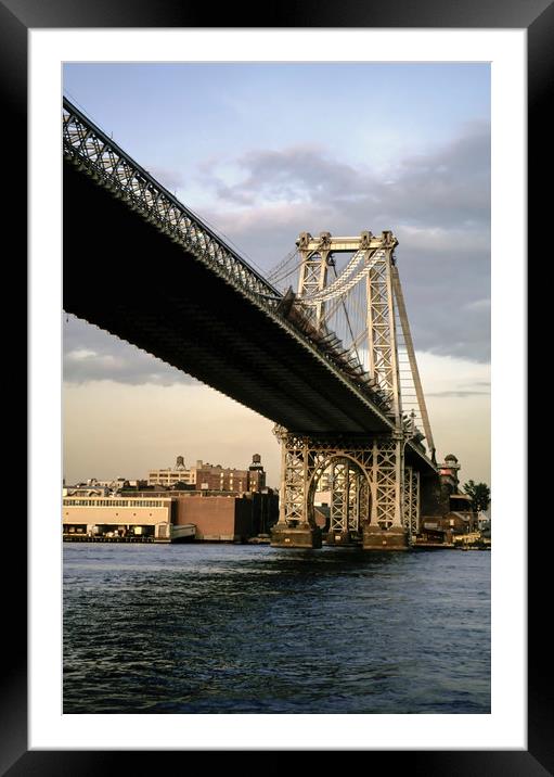New York Williamsburg Bridge Framed Mounted Print by Luc Novovitch