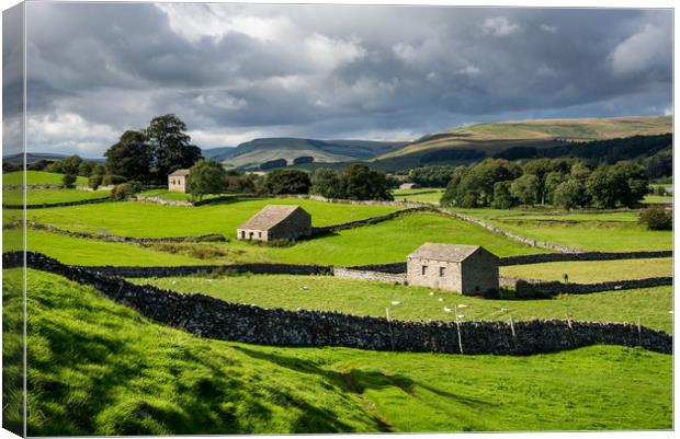 Old stone barns in the Yorkshire Dales Canvas Print by Andrew Kearton