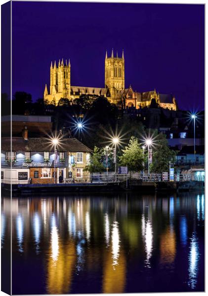 Blue Hour at Lincoln Cathedral Canvas Print by John Lawrence