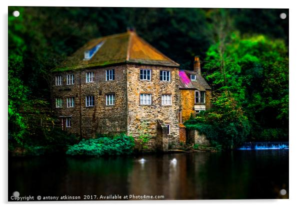 The Old Mill Durham City Acrylic by Antony Atkinson