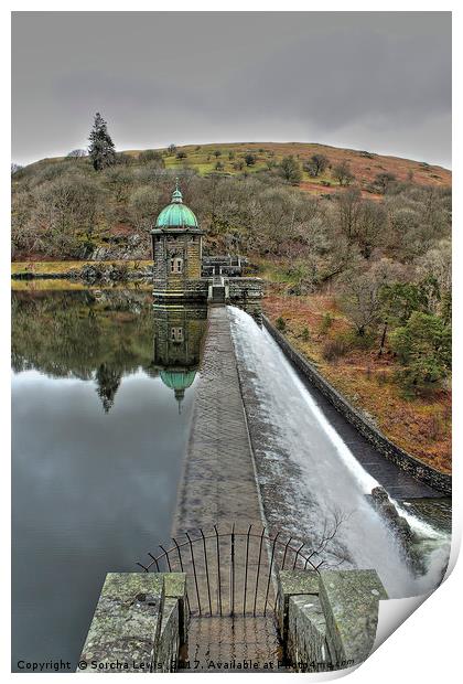 Penygarreg under a stormy sky Print by Sorcha Lewis