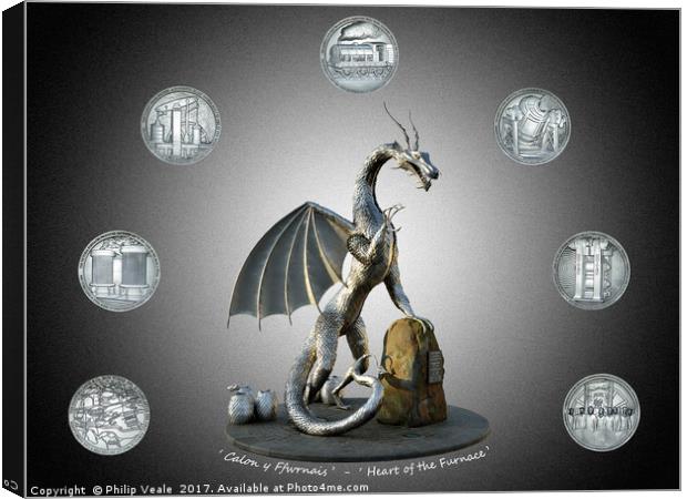 Steel Dragon: A Tribute to Ebbw Vale's Heritage Canvas Print by Philip Veale