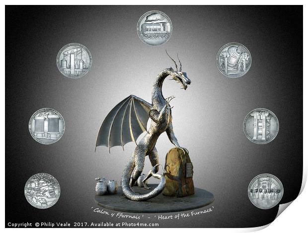 Steel Dragon: A Tribute to Ebbw Vale's Heritage Print by Philip Veale