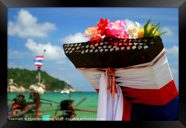 long tailed boat  Koh Phangan Thailand Framed Print by PhotoStock Israel